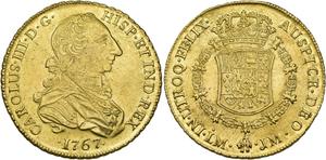 Peru 8 Escudos 1767 LM JM at auction Jesús Vico - June 26, 2025