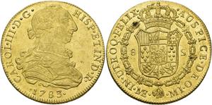 Peru 8 Escudos 1783 MI at auction Jesús Vico - June 26, 2025