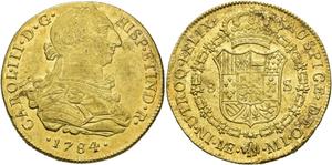 Peru 8 Escudos 1784 MI at auction Jesús Vico - June 26, 2025