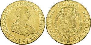México 8 escudos 1761 Mo MM en subasta Jesús Vico - 26 de junio de 2025