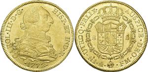México 8 escudos 1772 Mo FM en subasta Jesús Vico - 26 de junio de 2025