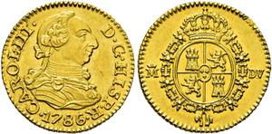 Spain 1/2 Escudo 1786 M DV at auction Cayón - July 10, 2025