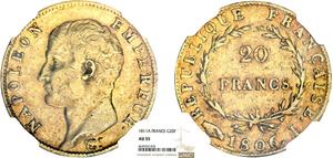 Франция 20 франков 1806 I на аукционе Patrick Guillard Collection - 11 июля 2025