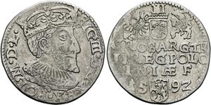 Polska Trojak 1592 IF "Mennica olkuska" na aukcji Leu - 10 lipca 2025