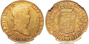 México 8 escudos 1818 Mo JJ en subasta Heritage - 21 de julio de 2025