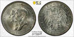 Germany 3 Mark 1911 A "Prussia" at auction Stephen Album - July 15, 2025