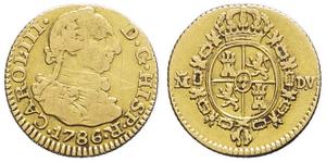 Spain 1/2 Escudo 1786 M DV at auction MDC Monaco - August 31, 2025