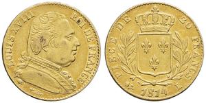 Франция 20 франков 1814 L на аукционе MDC Monaco - 31 августа 2025