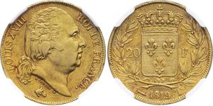 France 20 Francs 1819 T at auction MDC Monaco - August 31, 2025