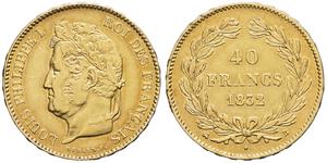 Francja 40 franków 1832 B na aukcji MDC Monaco - 31 sierpnia 2025
