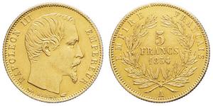 France 5 Francs 1854 A "Small diameter" at auction MDC Monaco - August 31, 2025