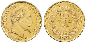 France 10 Francs 1865 A at auction MDC Monaco - August 31, 2025