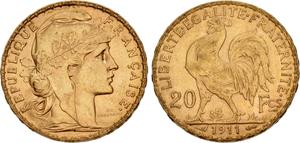 France 20 Francs 1911 at auction CNG - July 16, 2025