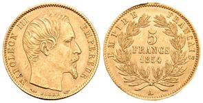 France 5 Francs 1854 A "Small diameter" at auction Künker - July 24, 2025