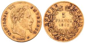 France 5 Francs 1863 BB at auction Künker - July 24, 2025