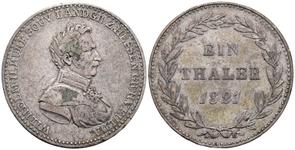 Hesse-Cassel Tálero 1821 en subasta Künker - 24 de julio de 2025