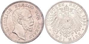 Deutschland 2 Mark 1896 A "Anhalt" auf der Auktion Künker - 24. Juli 2025