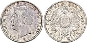 Deutschland 2 Mark 1913 G "Baden" auf der Auktion Künker - 24. Juli 2025