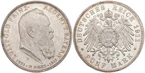 Germany 5 Mark 1911 D "Bayern" at auction Künker - July 24, 2025