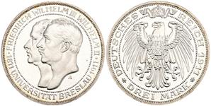 Germany 3 Mark 1911 A "Prussia" at auction Künker - July 24, 2025