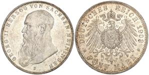 Deutschland 5 Mark 1902 D "Sachsen-Meiningen" auf der Auktion Künker - 24. Juli 2025