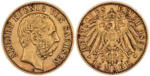 Deutschland 10 Mark 1896 E "Sachsen" auf der Auktion Künker - 24. Juli 2025