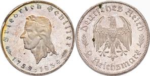 Deutschland 2 Reichsmark 1934 F "Friedrich Schiller" auf der Auktion Künker - 24. Juli 2025
