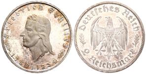 Deutschland 2 Reichsmark 1934 F "Friedrich Schiller" auf der Auktion Künker - 24. Juli 2025