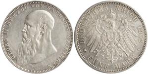 Deutschland 5 Mark 1902 D "Sachsen-Meiningen" auf der Auktion Karamitsos - 14. September 2025