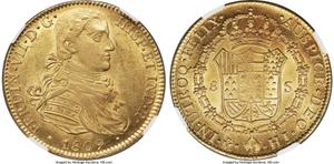 México 8 escudos 1809 Mo HJ en subasta Heritage - 15 de agosto de 2025