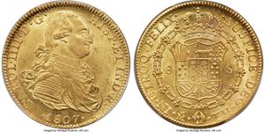México 8 escudos 1807 Mo TH en subasta Heritage - 15 de agosto de 2025