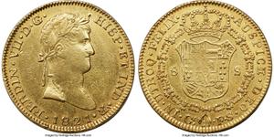México 8 escudos 1821 G FS en subasta Heritage - 15 de agosto de 2025