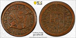 España 1 maravedí 1747 en subasta Stephen Album - 11 de agosto de 2025