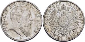 Deutschland 2 Mark 1907 G "Baden" auf der Auktion HIRSCH - 26. September 2025