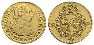 Spain 1/2 Escudo 1786 M DV at auction Via - August 25, 2025