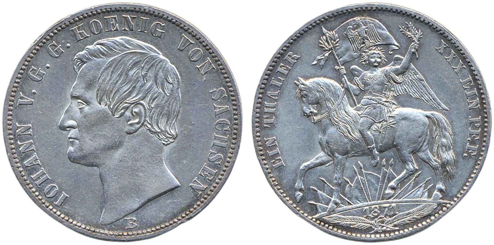 チィ邦 1871 Thaler 1871 B 