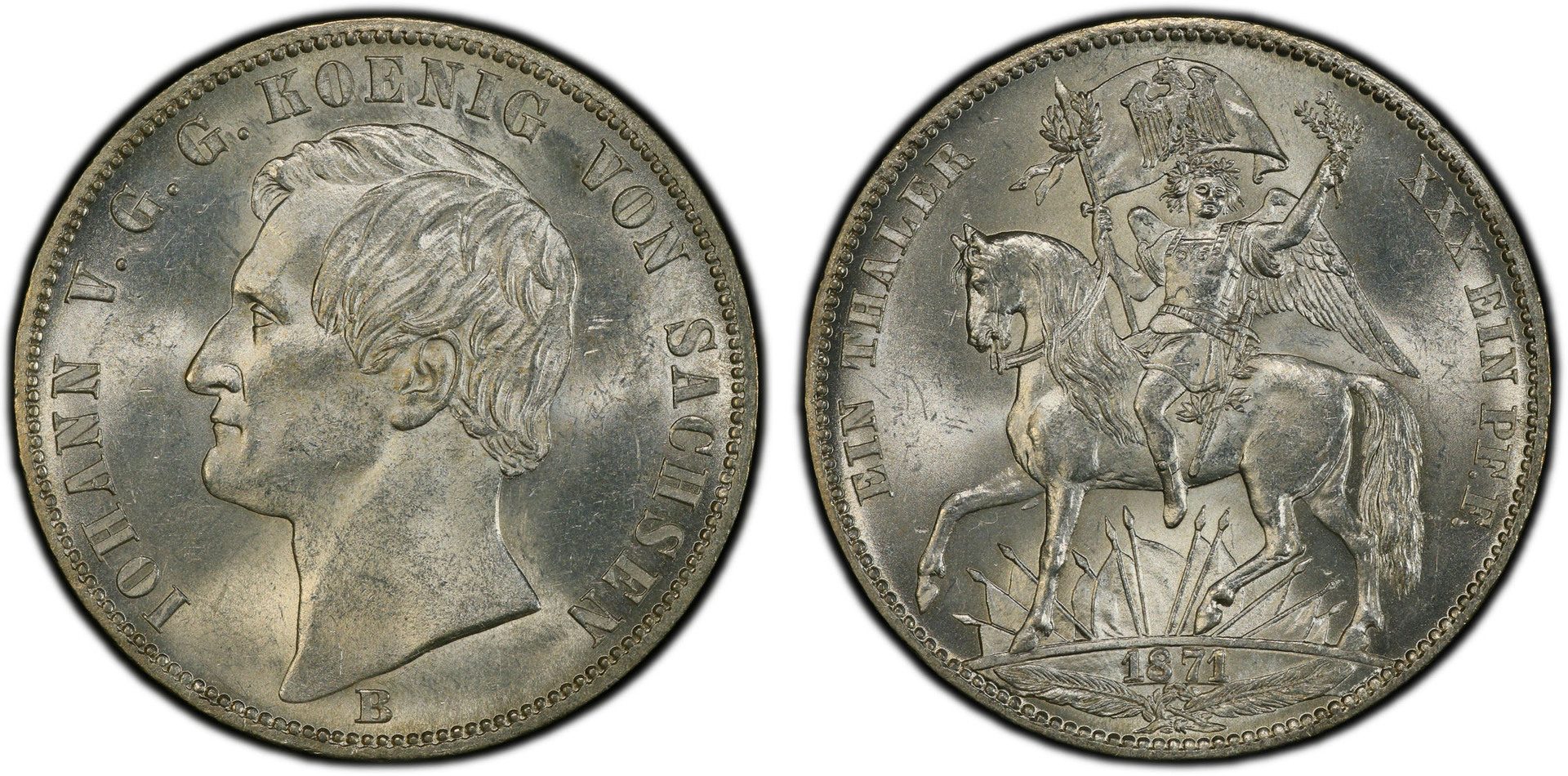 チィ邦 1871 Thaler 1871 B 
