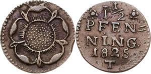 Lippe 1 1/2 Pfennig 1825 T auf der Auktion Höhn - 12. März 2011