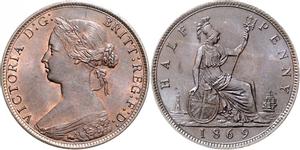 Großbritannien 1/2 Penny 1869 auf der Auktion Teutoburger - 27. Februar 2016