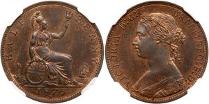 Großbritannien 1/2 Penny 1875 H auf der Auktion Goldberg - 7. Juni 2017