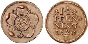 Lippe 1 1/2 Pfennig 1823 T auf der Auktion Künker - 20. Juni 2018