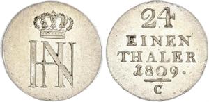 Westfalen 1/24 Taler 1809 C "Krone ohne Bänder" auf der Auktion WAG - 7. Juli 2019