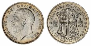 Wielka Brytania 1/2 korony 1932 na aukcji Spink - 25 stycznia 2022