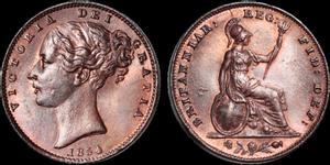 Großbritannien 1 Farthing 1854 WW auf der Auktion Davissons Ltd. - 22. Februar 2017