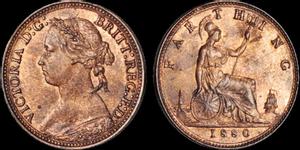 Großbritannien 1 Farthing 1880 auf der Auktion Davissons Ltd. - 22. Februar 2017
