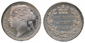 Großbritannien 1/3 Farthing 1868 auf der Auktion Stanley Gibbons Baldwin's - 7. Mai 2008