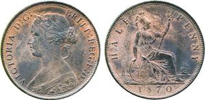 Großbritannien 1/2 Penny 1870 auf der Auktion Stanley Gibbons Baldwin's - 5. Mai 2009