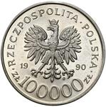 Polen 100000 Zlotych 1990 MW "Gewerkschaft Solidarität" (Probe) auf der Auktion Niemczyk - 16. März 2025