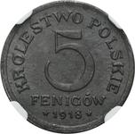 Polska 5 fenigów 1918 FF na aukcji Niemczyk - 16 marca 2025