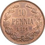 Finland 10 Pennia 1914 at auction Coins and Medals - April 11, 2025